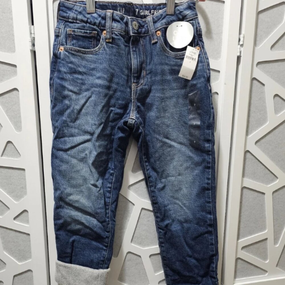 Gap Denim Gap Girl Toddler fleece Lined Jeans with elastic waist size 7 -NWT